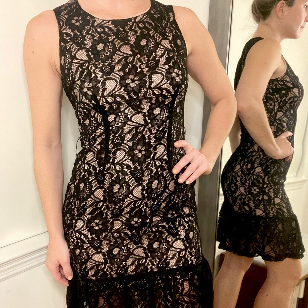 Lace black cocktail dress by Spence - Small